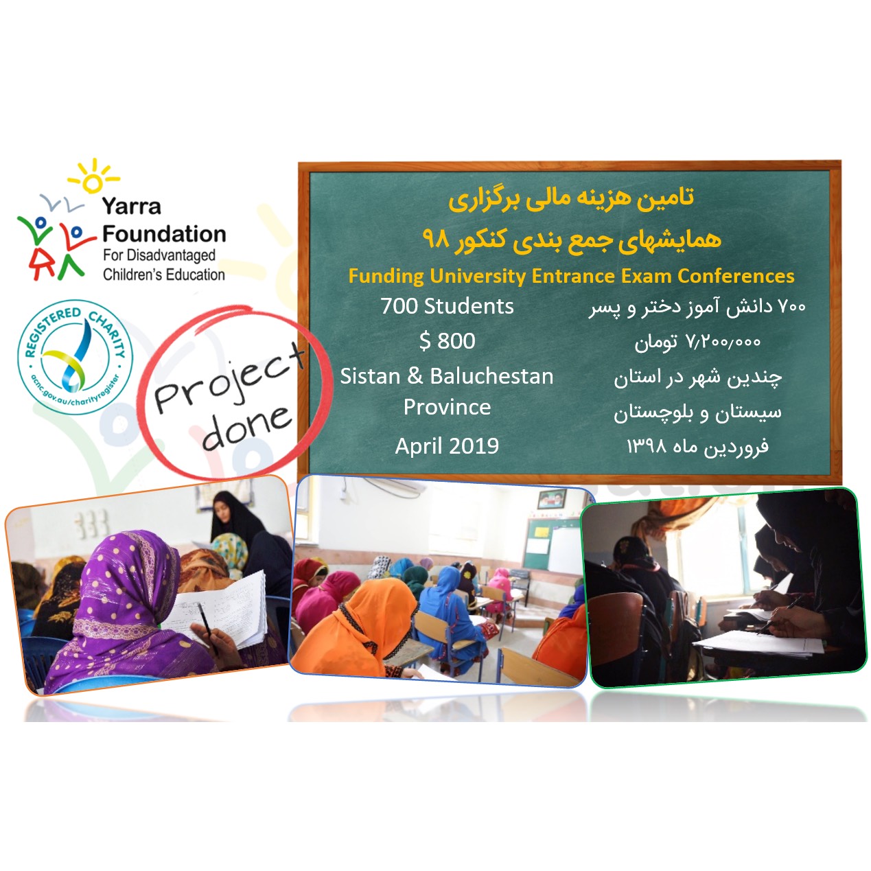 PROJECT #348: Funding University Entrance Exam Conferences – Sistan & Baluchestan 2019